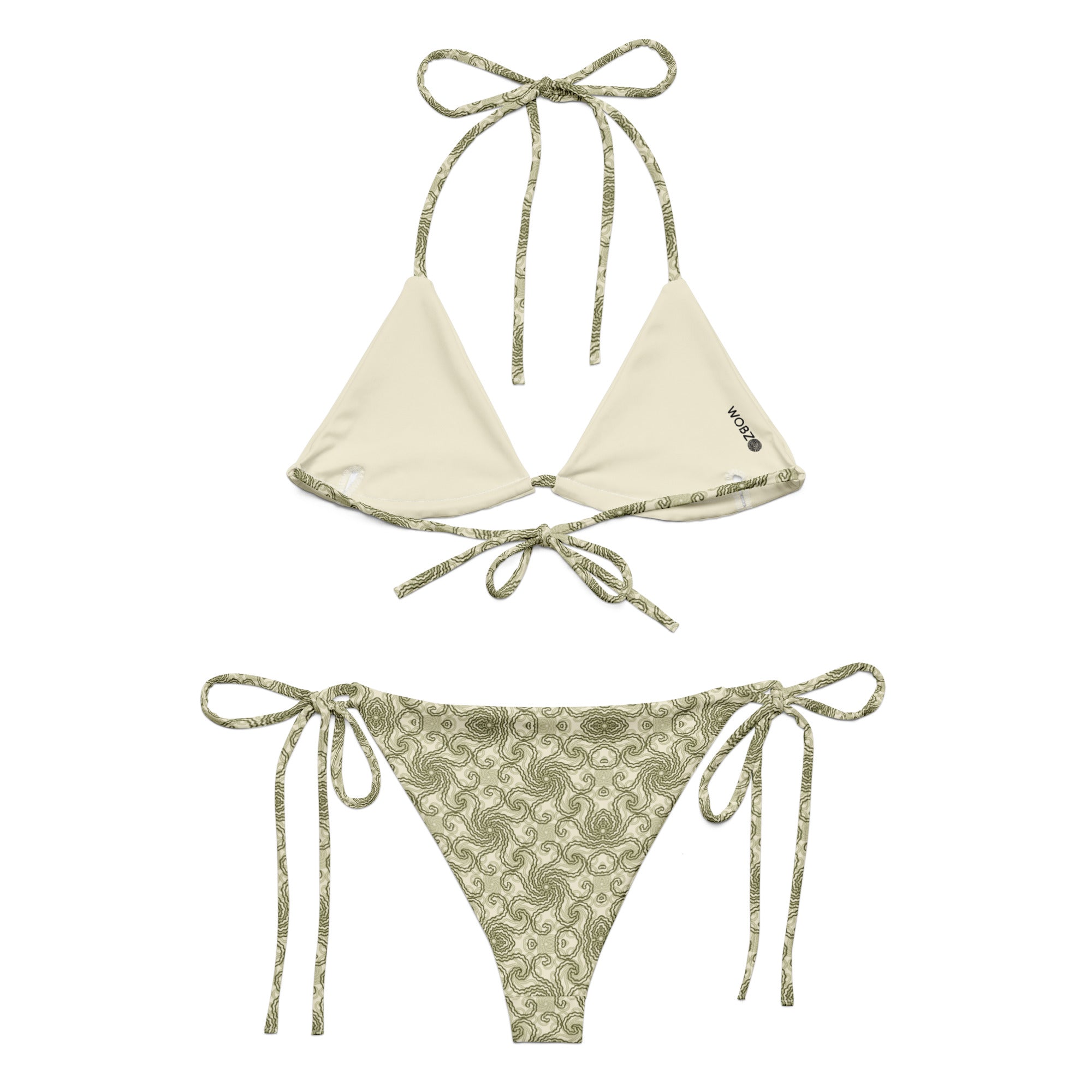 Light pattern All-over print string bikini